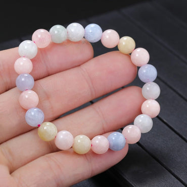 Divinity Crystals Morganite Gemstone Bracelet for Reiki Healing and Chakra Balance - 8mm Round Crystal Stone Beads
