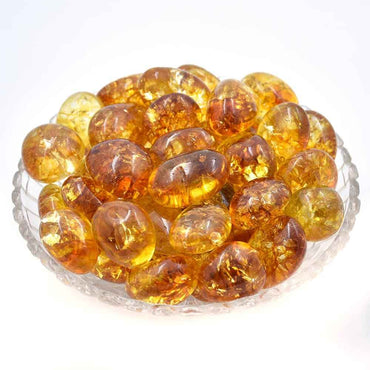 Divinity Crystals Citrine Tumbled Stone AAA+ for Reiki Healing, Chakra Aura, Vastu & Fengshui - Pack of 1 Beautiful Pebble