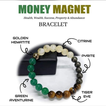 Divinity Healing Crystals Money Magnet Bracelet - Certified 8mm Beads for Prosperity and Abundance