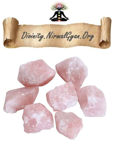 Divinity Natural Rose Quartz Raw Stones - Hand Picked Rough Crystals (100 to 150 Grams, Pack of 1 to 4)