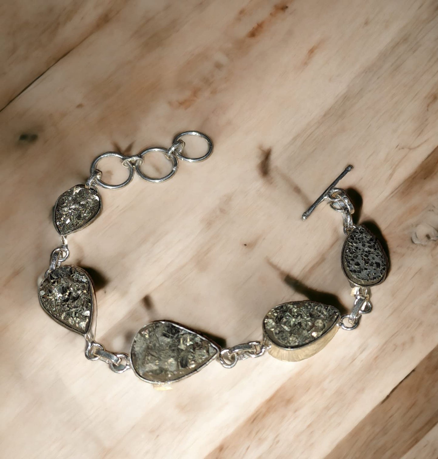 Divinity Crystals Pyrite Geode Bracelet - 5 In 1 Certified Unisex Chain for Attracting Wealth, Prosperity, and Good Luck