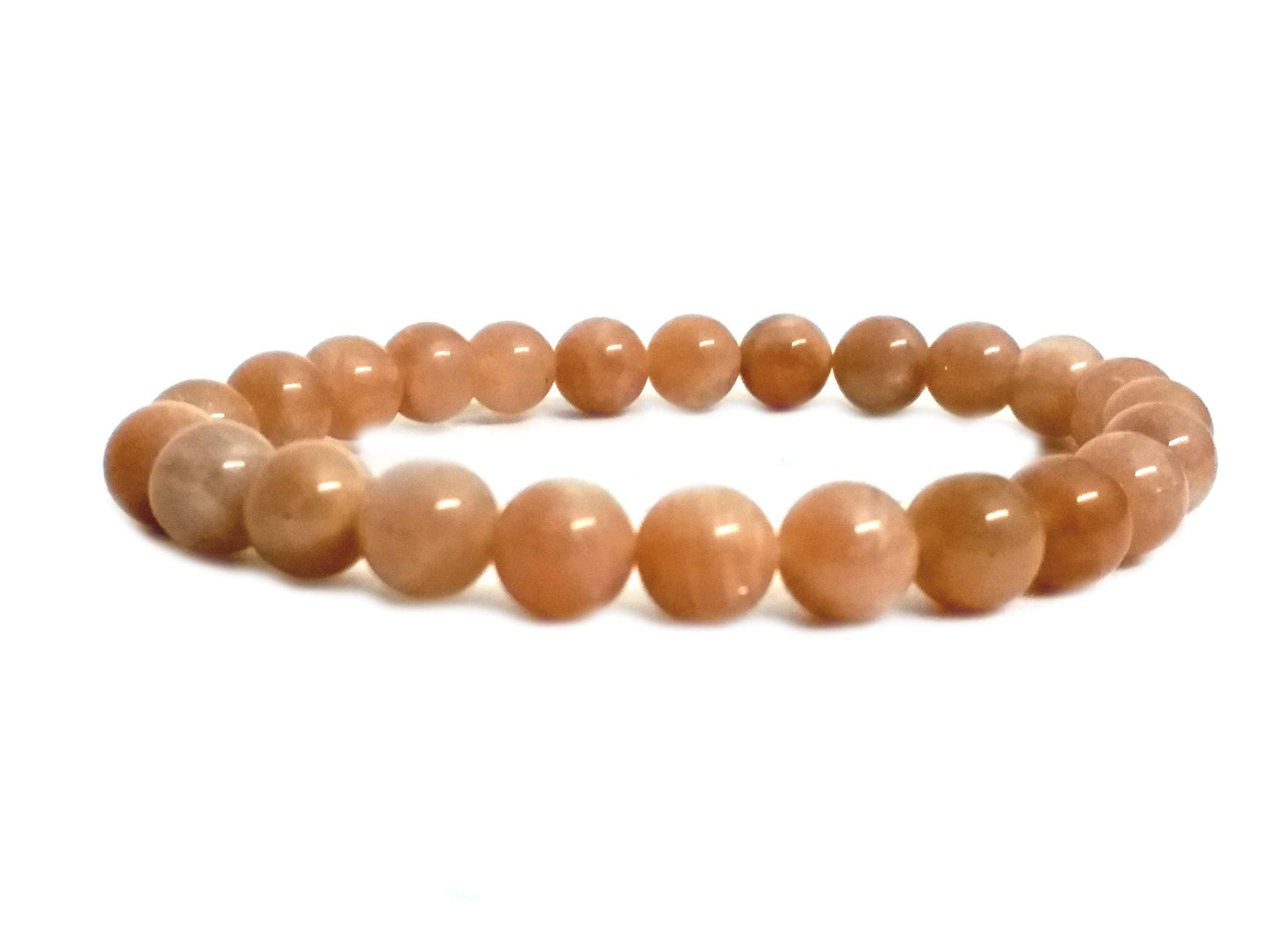 Divinity Crystals Peach Moonstone Bracelet for Reiki Healing and Chakra Balance - 8mm Semi Precious Gemstone Beads Default Title
