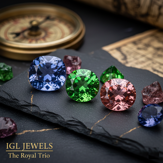 The Royal Trio: Discovering the Rarity and Magic of Tanzanite, Tsavorite, and Padparadscha Sapphire - IGL Jewels