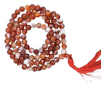 Jaap Mala Collection - Divinity Crystals Certified Natural Pure 8mm Beads for Men and Women Yoga Reiki Meditation Feng Shui Red Sulemani Hakik Mala Default Title