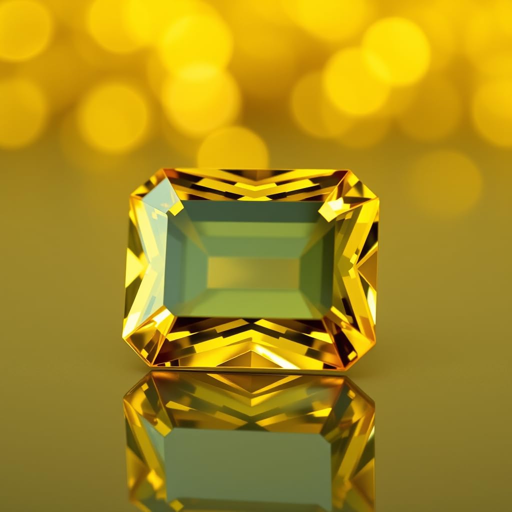 Sunela Stone Original Certified 7.4 Carat/Ratti Square Shape Original Certified Natural Citrine Gemstone (Rhio Grande Topaz) AAA Quality for Ring Jewellery For Men and Women - IGL Jewels