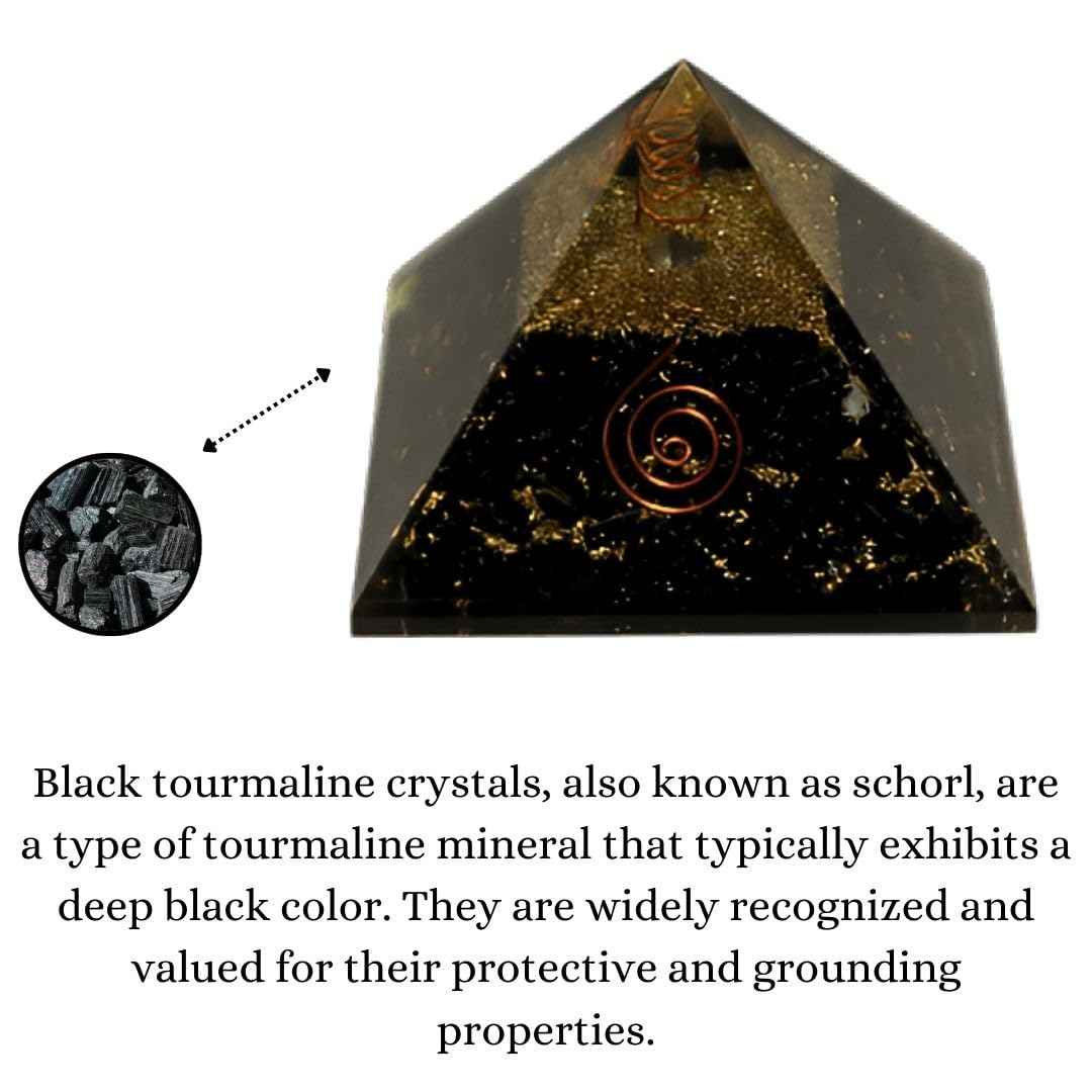 Divinity Crystals Natural Healing Orgone Pyramid Home Decor Vastu for Home Study Table Office Desk Reiki Feng Shui Symbol Crystal Showpieces for Home Decor Education Gifts