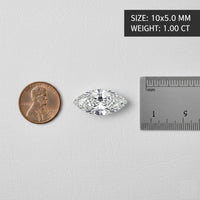 GRA Certified Lab Grown D Colorless VVS1 Clarity Excellent Cut Moissanite Diamond Simulant – Marquise Cut Loose Stone 1 Carat (5x10 mm) with Certificate & Warranty Card | For Custom Ring and Fine Jewellery - IGL Jewels