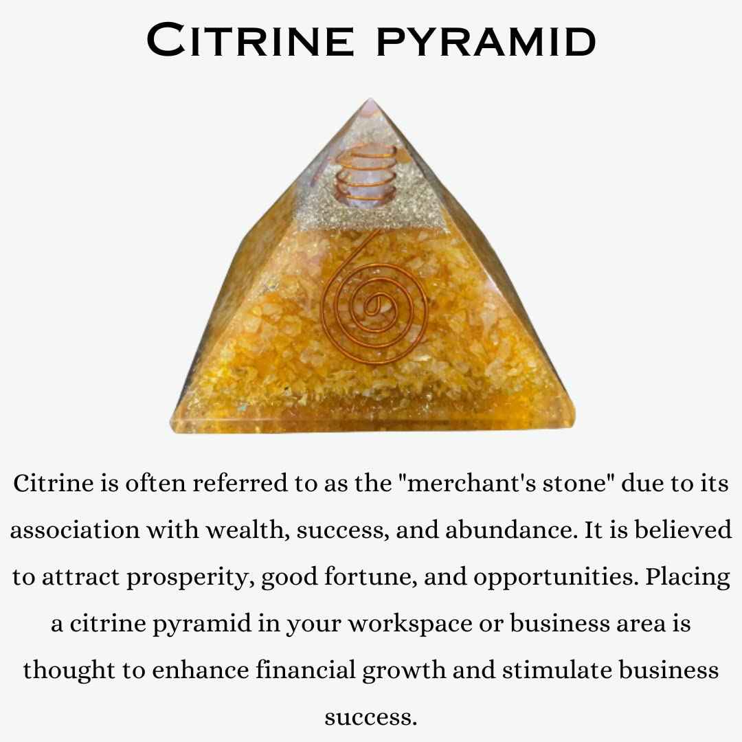Divinity Crystals Natural Healing Orgone Pyramid Home Decor Vastu for Home Study Table Office Desk Reiki Feng Shui Symbol Crystal Showpieces for Home Decor Education Gifts