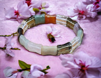 Divinity Crystals 7 Chakra Crystal Bracelet - Natural Real Pure 10 mm Flat Faceted for Men and Women, Promoting Good Luck, Love, Abundance, Healing, and Meditation