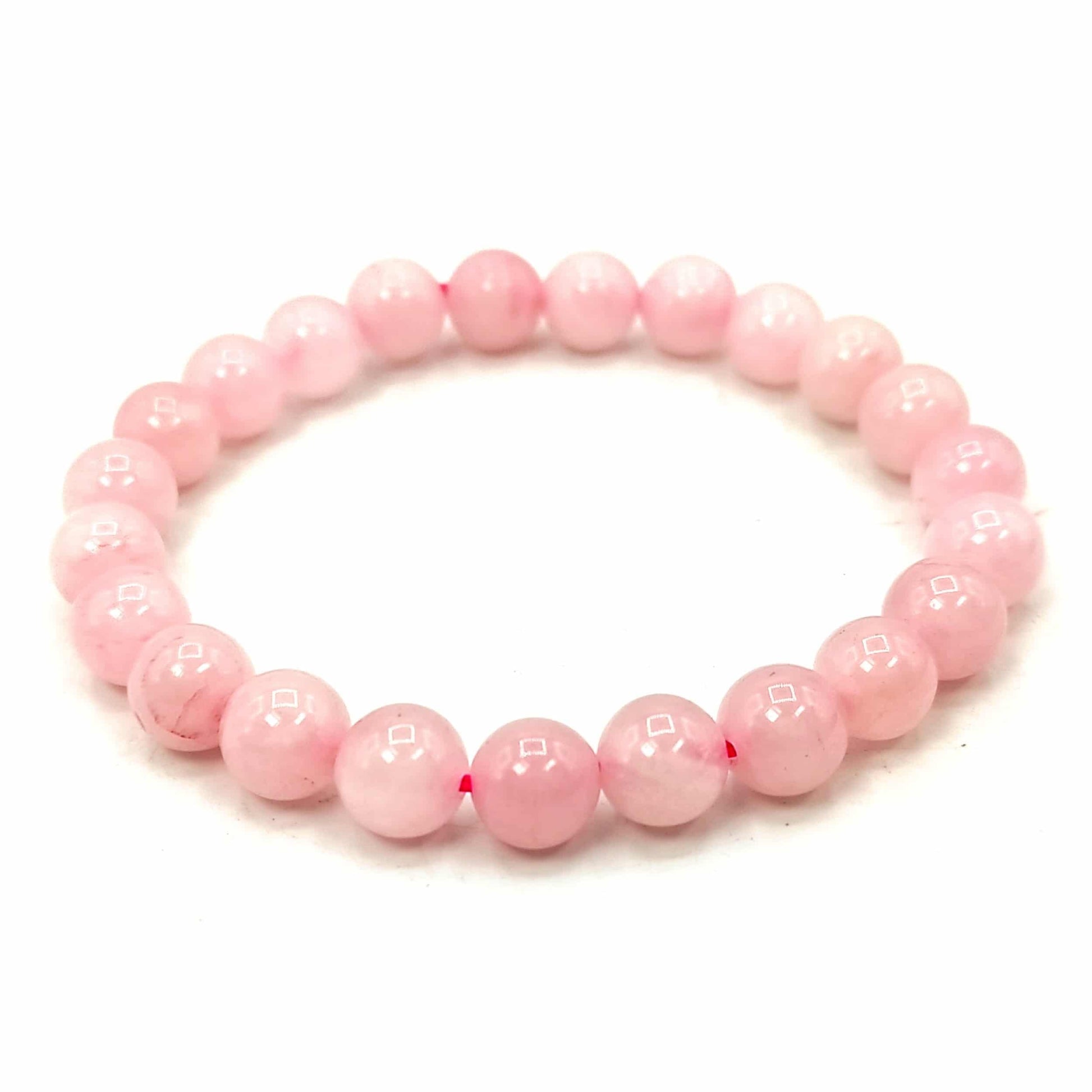 Divinity Crystals 7 Chakra Heart Bracelet - Natural 8 mm Crystal Bracelet for Good Luck, Love, Abundance, Healing, and Meditation for Men and Women Natural Rose Quartz Bracelet