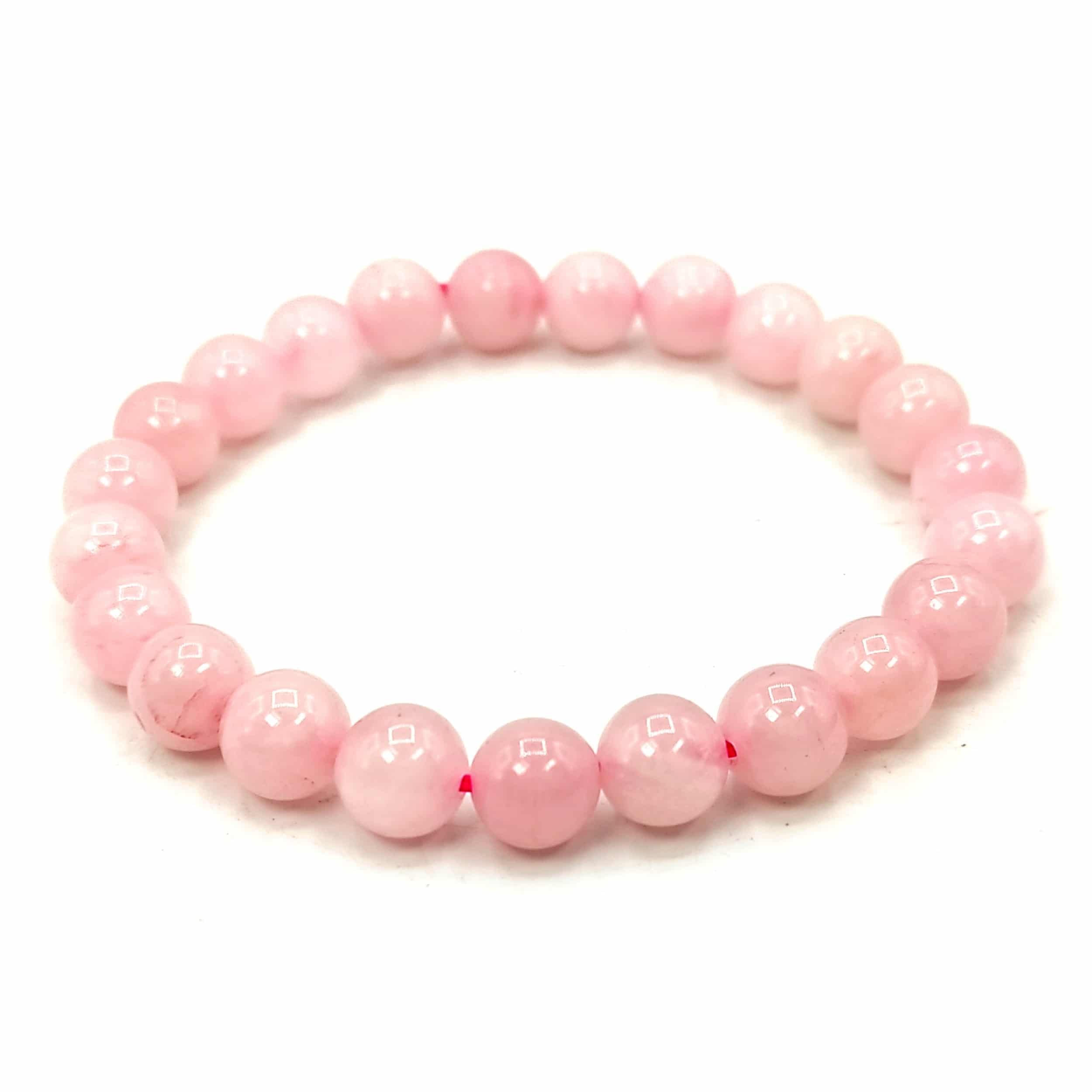 Divinity Crystals 7 Chakra Heart Bracelet - Natural 8 mm Crystal Bracelet for Good Luck, Love, Abundance, Healing, and Meditation for Men and Women Natural Rose Quartz Bracelet