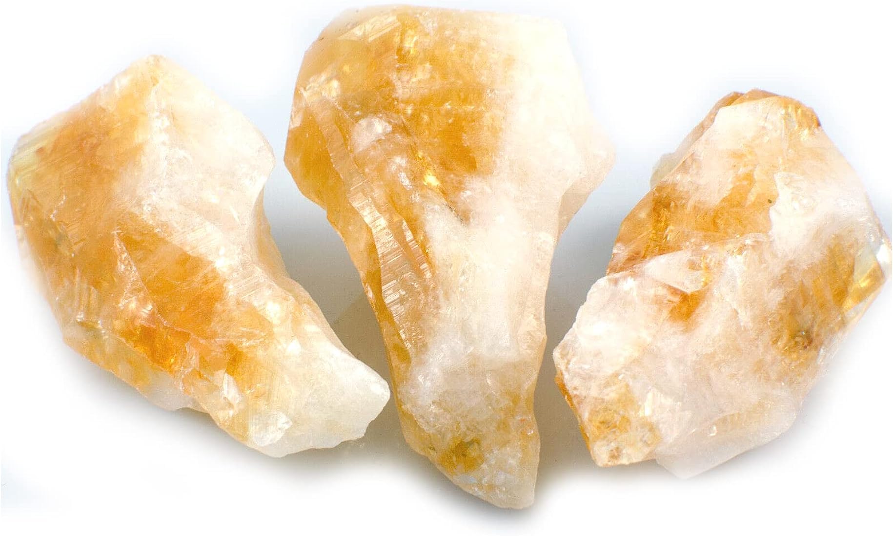 Divine Pure Natural Citrine Points Stone Crystal for Vastu, Healing, Spirituality, Business Success, and Prosperity - 50 Grams