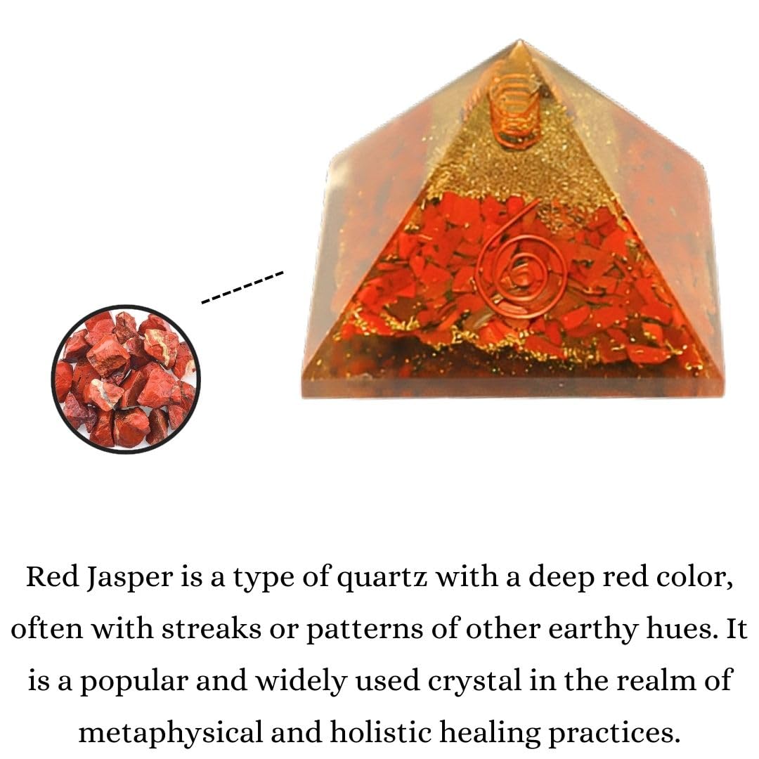 Divinity Crystals Natural Healing Orgone Pyramid Home Decor Vastu for Home Study Table Office Desk Reiki Feng Shui Symbol Crystal Showpieces for Home Decor Education Gifts