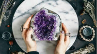 Divinity Crystals Amethyst Natural Cluster - 250 Carat+ Geode Rough Stones for Reiki, Pooja, Crystal Healing, and Meditation