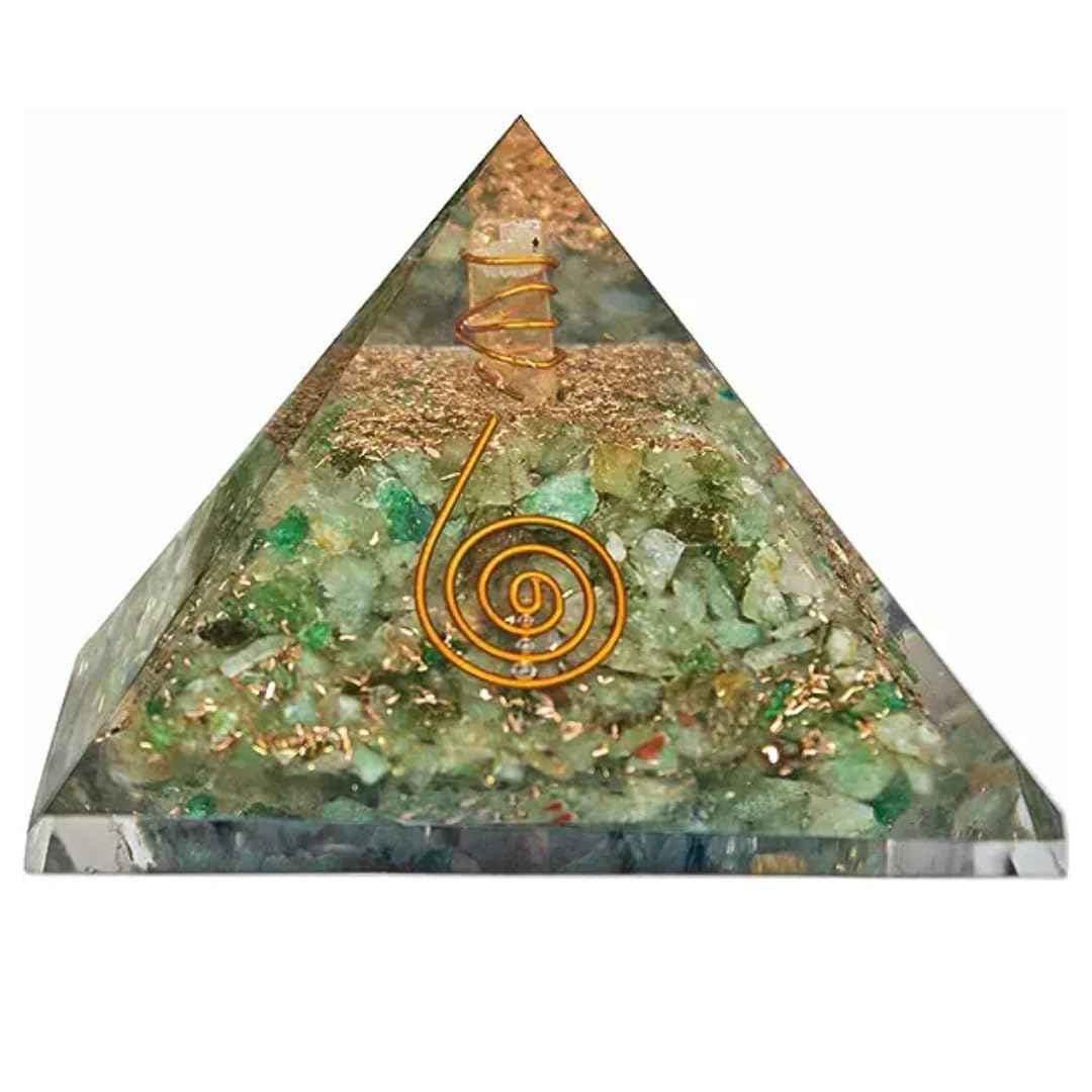 Divinity Crystals Natural Healing Orgone Pyramid Home Decor Vastu for Home Study Table Office Desk Reiki Feng Shui Symbol Crystal Showpieces for Home Decor Education Gifts