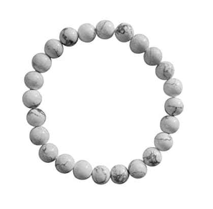 Divinity Crystals 7 Chakra Heart Bracelet - Natural 8 mm Crystal Bracelet for Good Luck, Love, Abundance, Healing, and Meditation for Men and Women Natural Howlite Bracelet