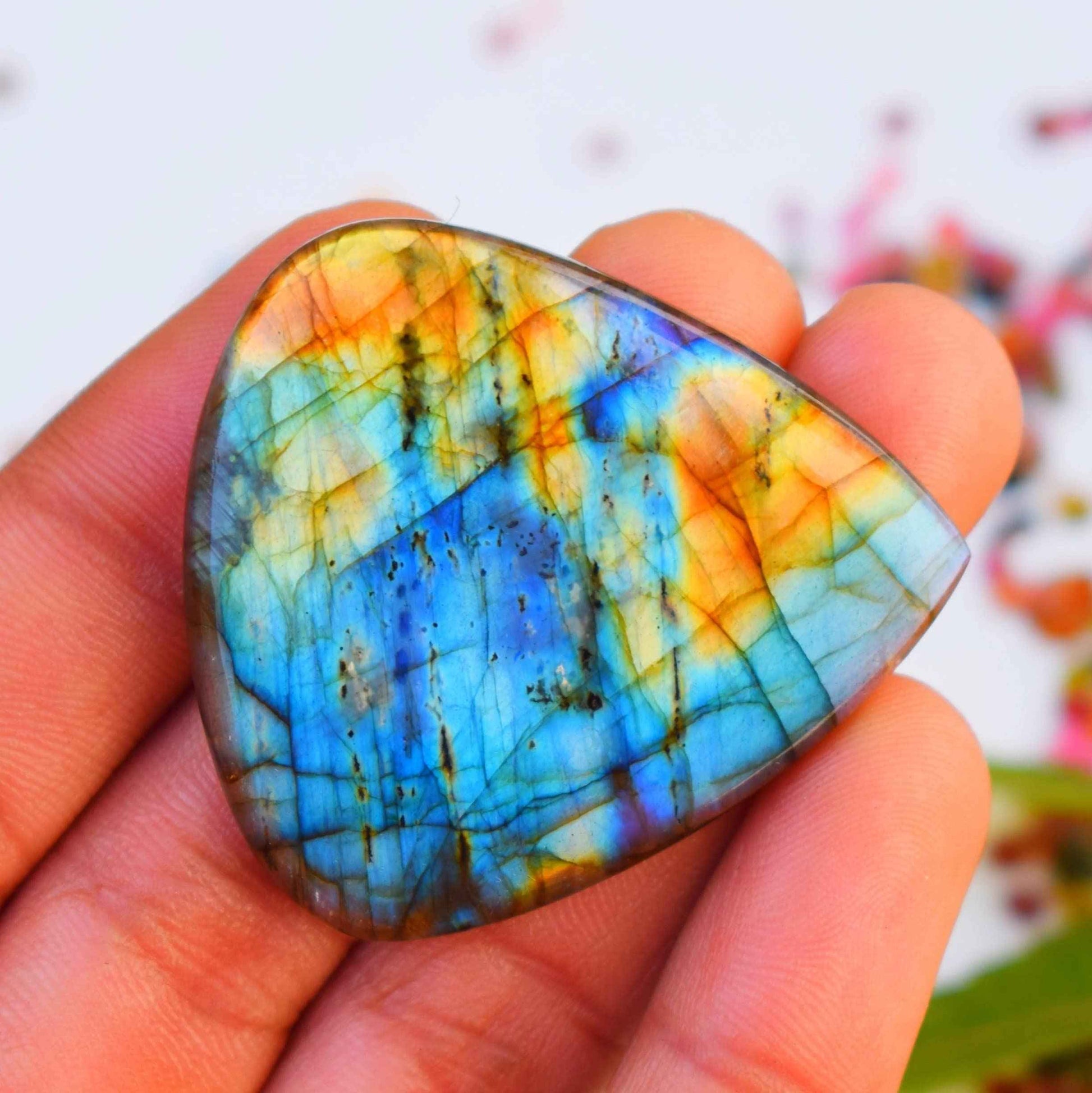 Natural Labradorite Healing Crystal AAA Grade Cabochons - Single Stone (20 mm to 30 mm Approx.)