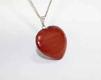Natural Red Jasper Pendant - Original Heart Crystals for Power, Strength, Courage, Protection, and Stamina