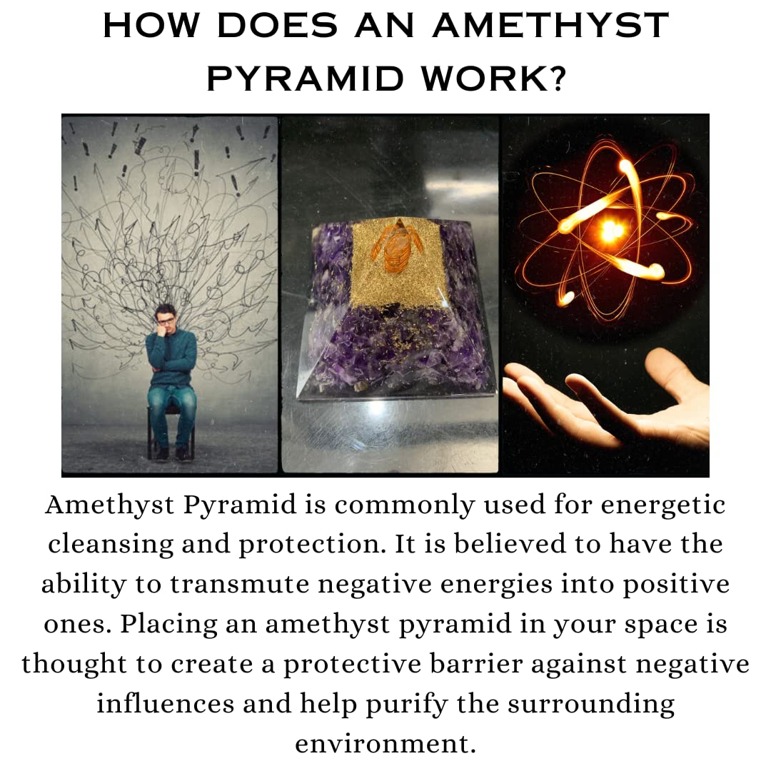 Divinity Crystals Natural Healing Orgone Pyramid Home Decor Vastu for Home Study Table Office Desk Reiki Feng Shui Symbol Crystal Showpieces for Home Decor Education Gifts