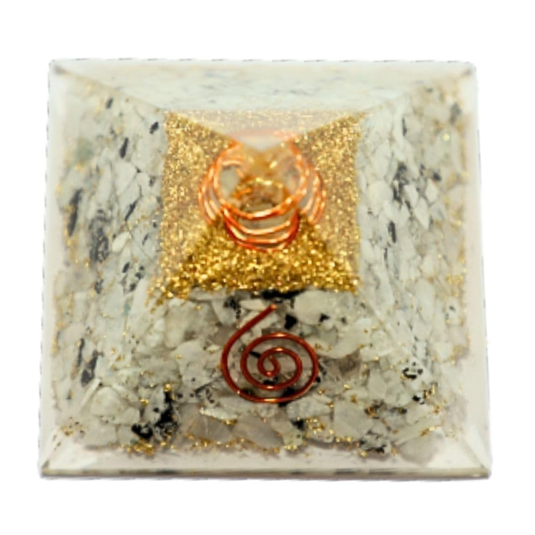 Divinity Crystals Natural Healing Orgone Pyramid Home Decor Vastu for Home Study Table Office Desk Reiki Feng Shui Symbol Crystal Showpieces for Home Decor Education Gifts
