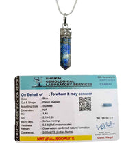 Divinity Crystals Sodalite Pencil Locket Pendant with Chain for Enhanced Communication and Healing Meditation Default Title