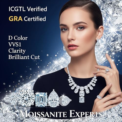 GRA Certified Round Moissanite, D Colorless VVS1 Clarity, Loose Stone for Jewelry Making & Engagement Rings 8 mm 1.78 Carats - IGL Jewels