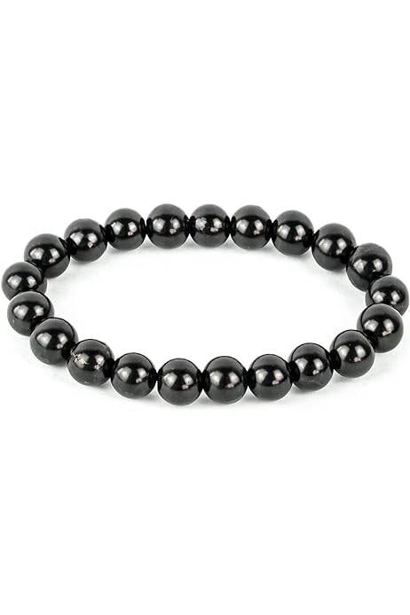 Divinity Crystals Shungite Gemstone Bracelet - Natural 8mm Beads for Reiki Healing, Crystal Healing, and Chakra Balance Default Title