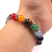 Divinity Crystals 10MM 7 Chakra Healing Bracelet for Yoga Reiki Meditation Unisex Heart Jewelry