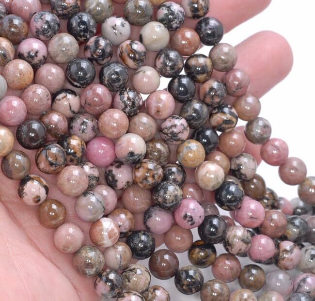 Divinity Crystals Pink Rhodonite Mala Beads - Certified Jaap Mala Collection for Men and Women, Natural Pure 8 mm Beads for Yoga, Reiki, Meditation, Feng Shui