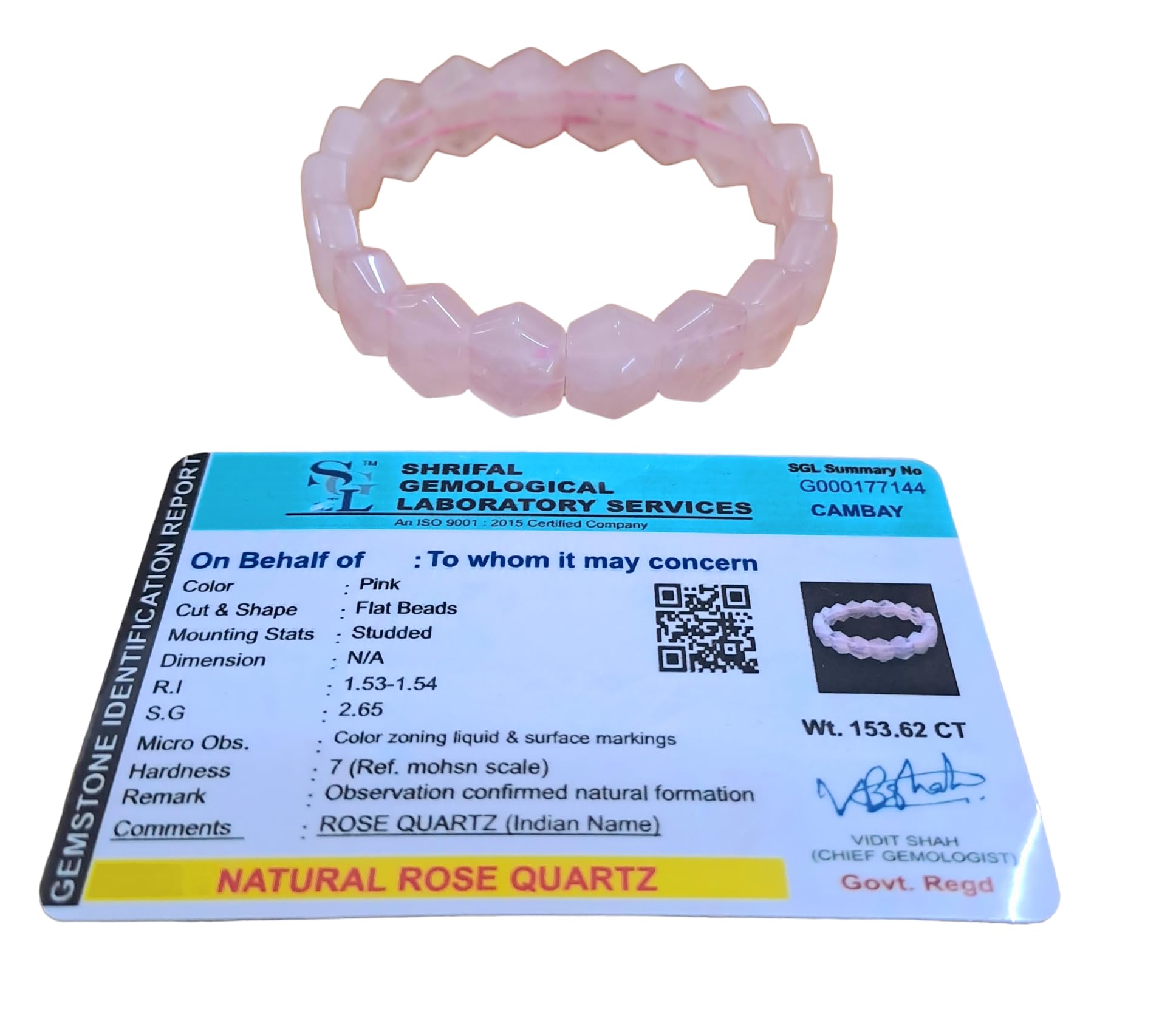 Divinity Crystals Natural Rose Quartz Bracelet - 10 mm Faceted Pure Flat Beads for Good Luck, Love, Abundance, Healing and Meditation Default Title