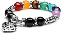 Divinity Crystals 7 Chakra Heart Bracelet - Natural 8 mm Crystal Bracelet for Good Luck, Love, Abundance, Healing, and Meditation for Men and Women