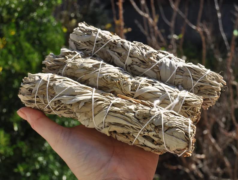 Premium California White Sage Smudge Stick 6 Inch for Home Cleansing, Meditation, and Ancient Rituals