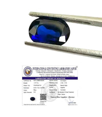 Blue Sapphire Pure Gemstone 2.29 Carats Burma Origin Non-Heated Non-Treated Royal Blue Sapphire (Neelam) - IGTL Certified, Natural Gemstone for Ring, Stunning Deep Blue Color