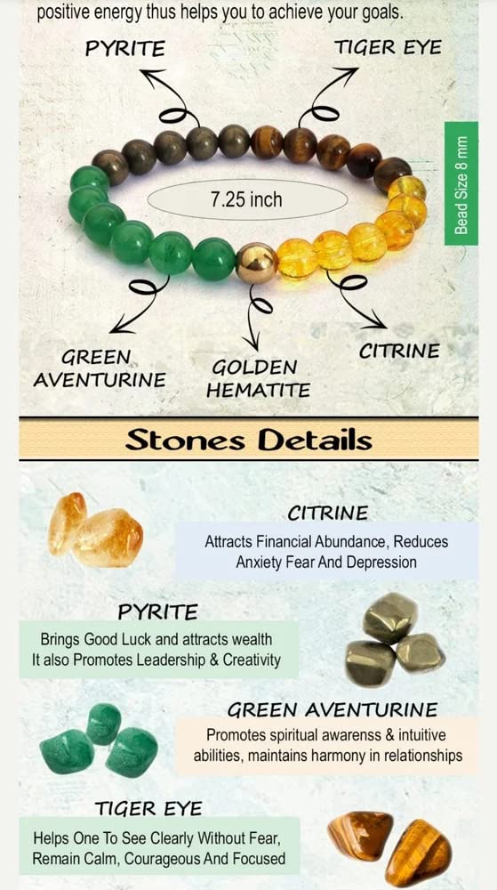 Divinity Healing Crystals Money Magnet Bracelet - Certified 8mm Beads for Prosperity and Abundance