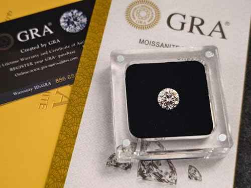 GRA Certified Lab Grown Moissanite Diamonds – Round Cut D VVS1 Loose Stone 1.5 Carat_7.5 mm with Certificate & Warranty Card | For Engagement Rings & Custom Jewellery Designs