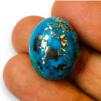 Real Original Firoza Turquoise Gemstone for Men and Women – Oval Shaped for Ring and Pendant Premium Turquoise Jewellery - The Stone of Compassion and Success 11.32 Carat - IGL Jewels