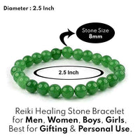 Divinity Crystals Green Jade Healing Bracelet for Men and Women - AAA Grade Original Gemstone Stretchable Wellness Accessory for Yoga, Reiki, and Feng Shui
