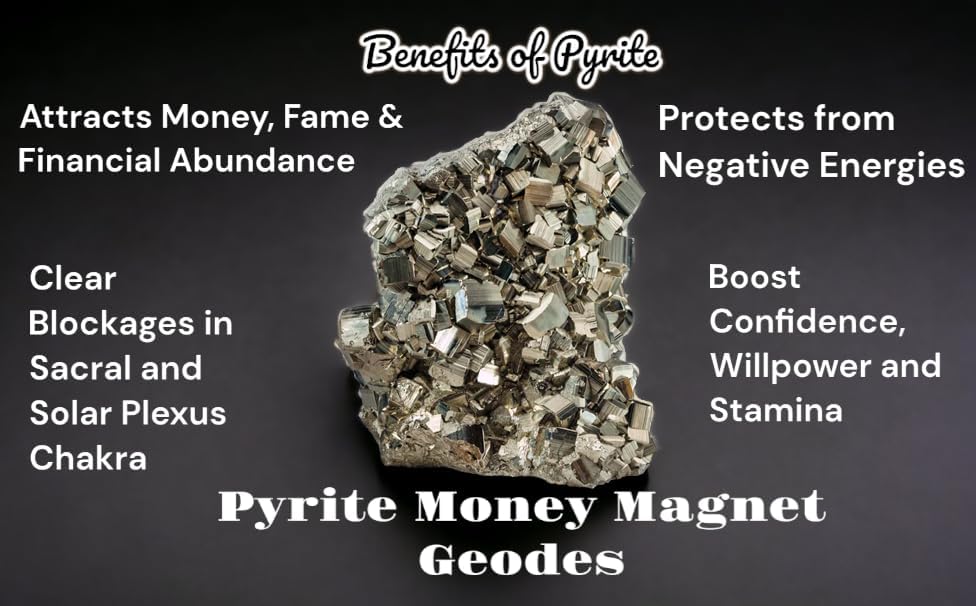 Pure Natural Peruvian Pyrite Original Cluster Premium Geodes for Willpower Success Wealth Manifestation Stone to Attract Money (30 Grams + to 200 Grams + Approx.) - IGL Jewels