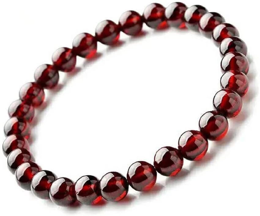 Natural Certified 8MM Healing Crystal Gem Stone Crystal Bracelet for Men and Women (Garnet Bracelet) - IGL Jewels
