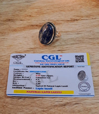 Divinity Certified Lapis Lazuli Adjustable Ring for Higher Mind Activation and Enhanced Communication