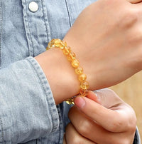 Divine Crystal Treasures Natural Citrine Pure Certified Unisex Band Bracelet Super AAA Quality for Healing Meditation Success and Abundance - IGL Jewels