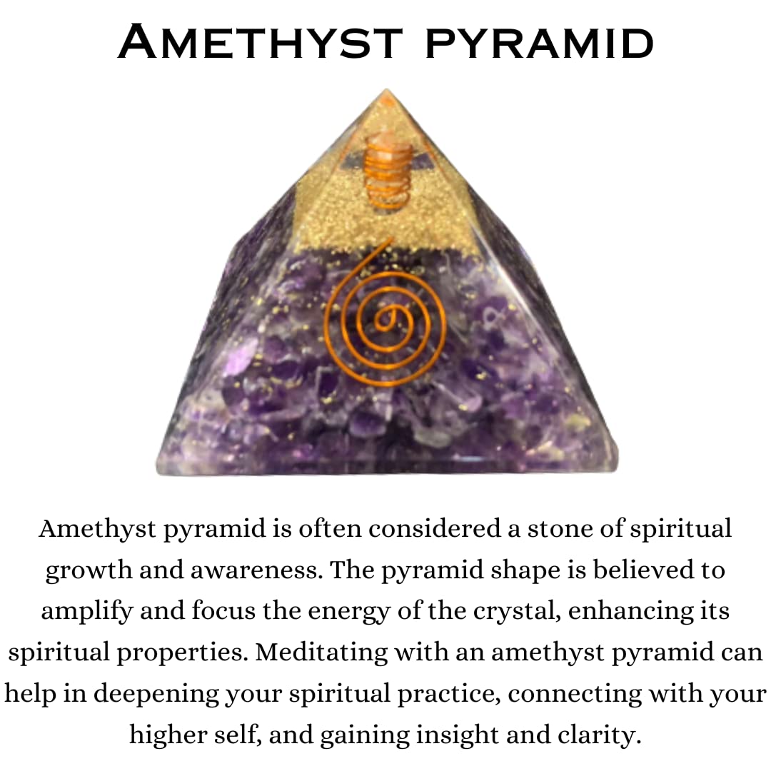 Divinity Crystals Natural Healing Orgone Pyramid Home Decor Vastu for Home Study Table Office Desk Reiki Feng Shui Symbol Crystal Showpieces for Home Decor Education Gifts