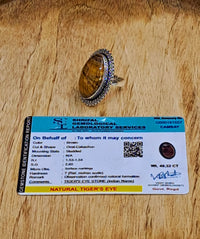 Divinity Certified Tiger Eye Crystal Ring for Abundance, Prosperity, Self Love, Wealth, Will Power, and Protection