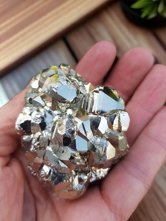Rare Cubical Peruvian Pyrite Original Cluster Premium Geodes for Willpower Success Wealth Manifestation Stone to Attract Money (30 Grams + to 200 Grams + Approx.) - IGL Jewels