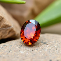 IGL Natural Ceylon Srilankan Hessonite Gemstone Premium Original Certified Gomed/Gomedhak Gem approx 5 carat For Rahu, Protection, Peace, & Ring Jewelry For Men & Women - IGL Jewels