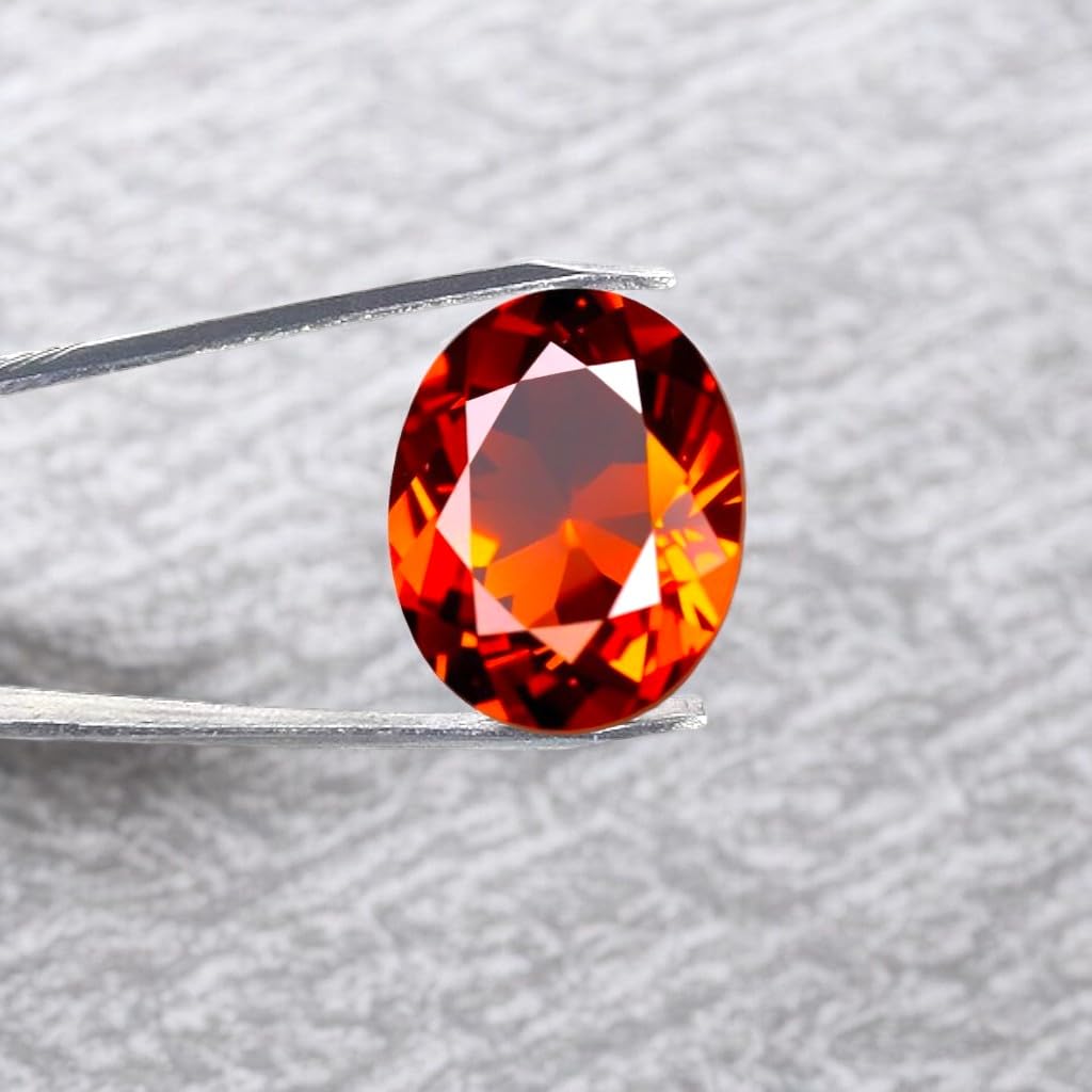 IGL Natural Ceylon Srilankan Hessonite Gemstone Premium Original Certified Gomed/Gomedhak Gem approx 5 carat For Rahu, Protection, Peace, & Ring Jewelry For Men & Women - IGL Jewels