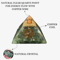 Divinity Crystals Natural Healing Orgone Pyramid Home Decor Vastu for Home Study Table Office Desk Reiki Feng Shui Symbol Crystal Showpieces for Home Decor Education Gifts