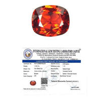 IGL Natural Ceylon Srilankan Hessonite Gemstone Premium Original Certified Gomed/Gomedhak Gem For Rahu, Protection, Peace, & Ring Jewelry For Men & Women (4 to 4.5 Carats)