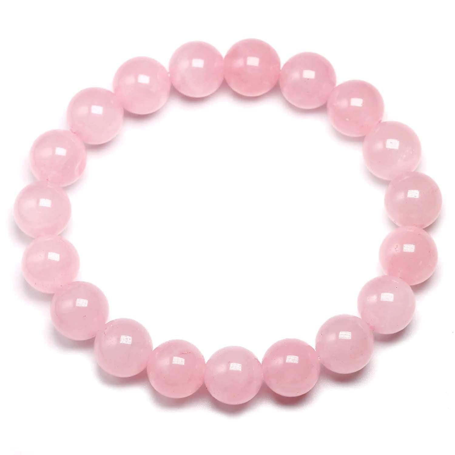 Divinity Crystals Rose Quartz Healing Bracelet - AAA Grade Natural Gemstone Stretchable Love and Harmony Jewelry for Men and Women Default Title