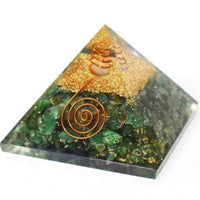 Divinity Crystals Natural Healing Orgone Pyramid Home Decor Vastu for Home Study Table Office Desk Reiki Feng Shui Symbol Crystal Showpieces for Home Decor Education Gifts Green Jade